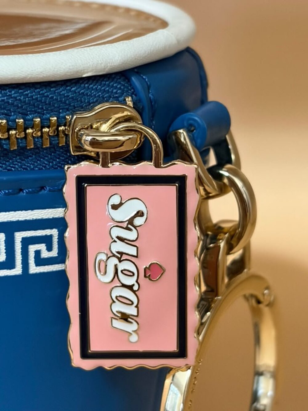 Kate Spade Coffee Break 3D Coin Purse Keychain / Bag Charm – Blue Leather – KF48